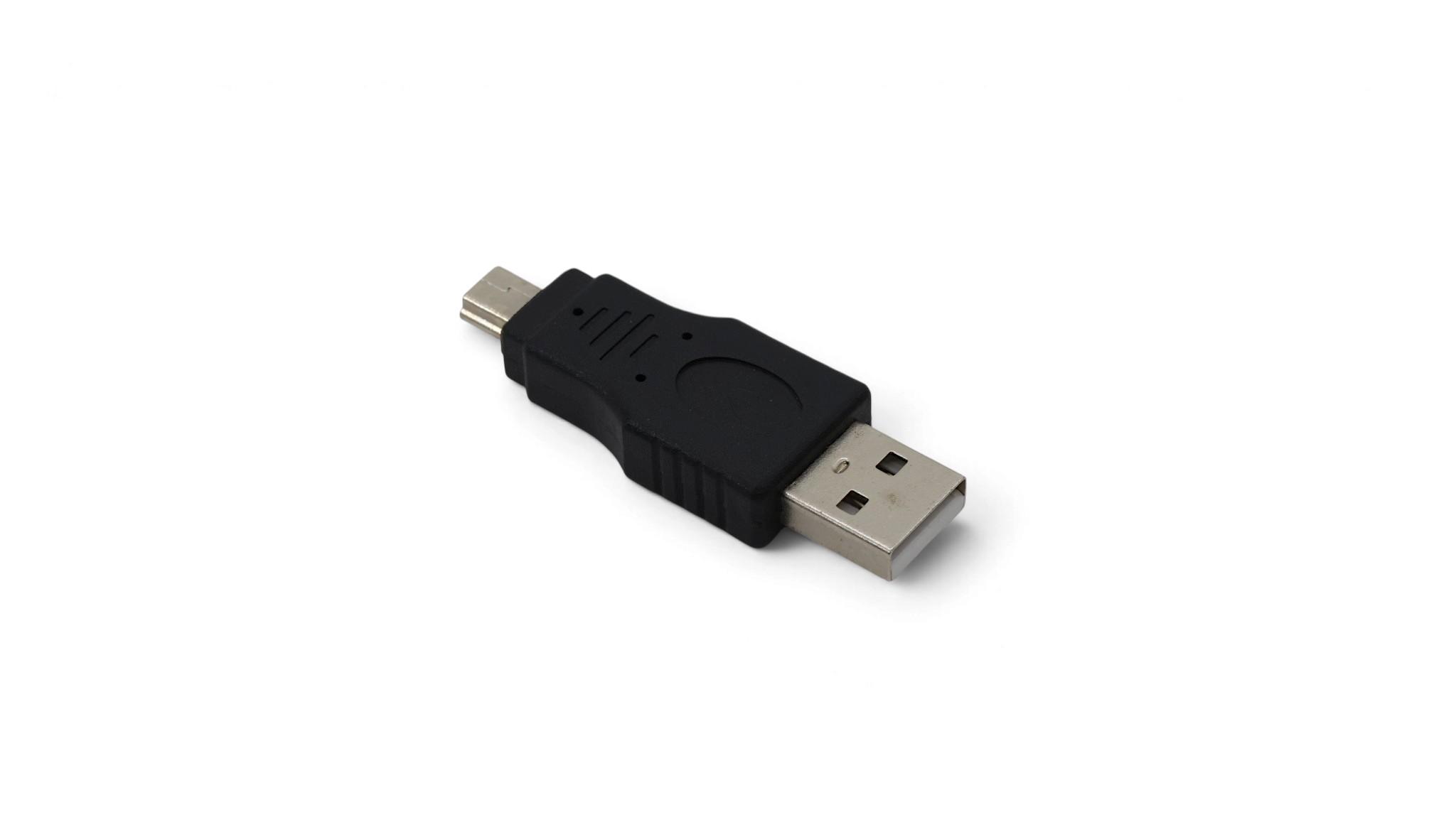 USB Camera Adapter Type A Male to Mini B 5 Male - Black