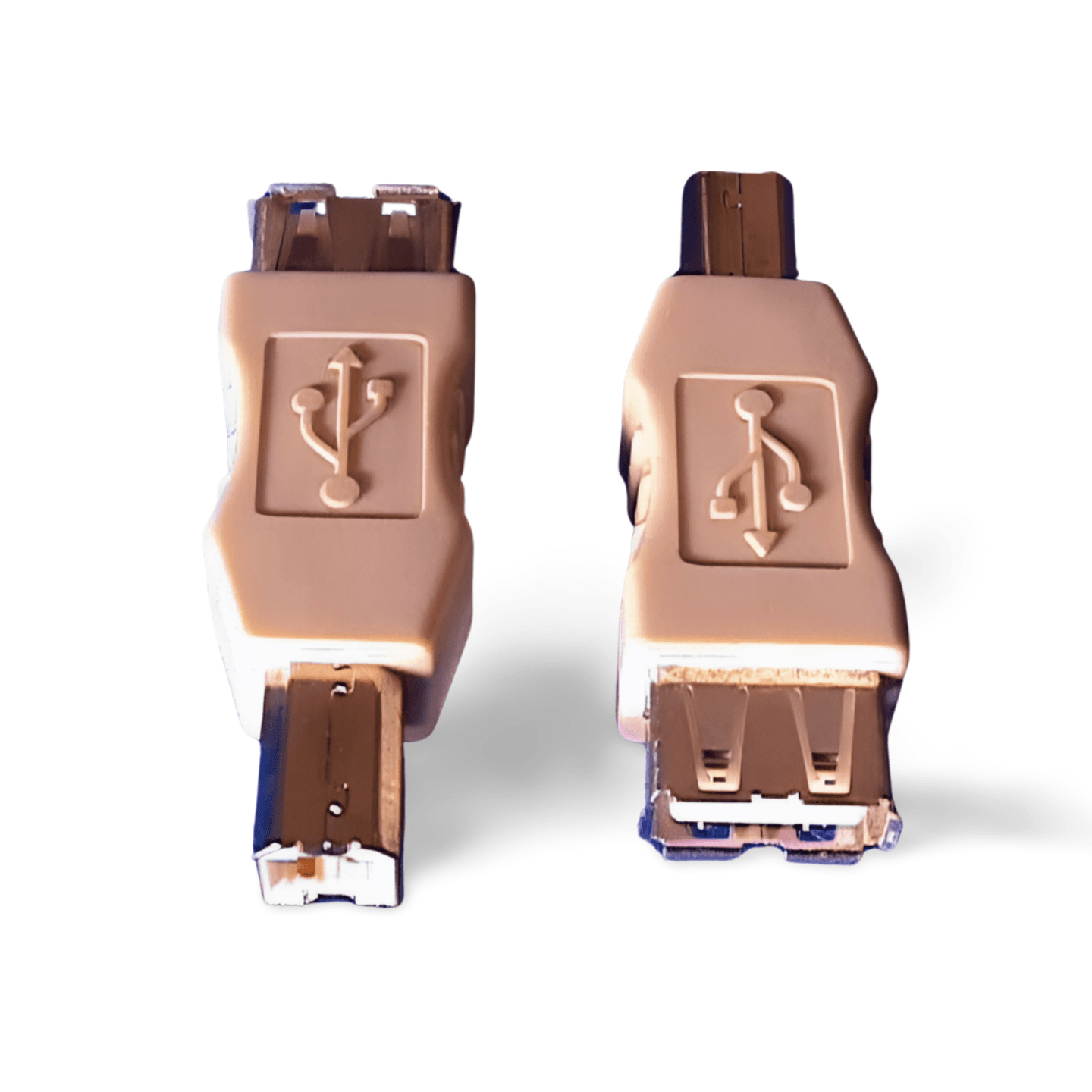 USB Gender Changer Type A Female to Type B Male Adapter beige