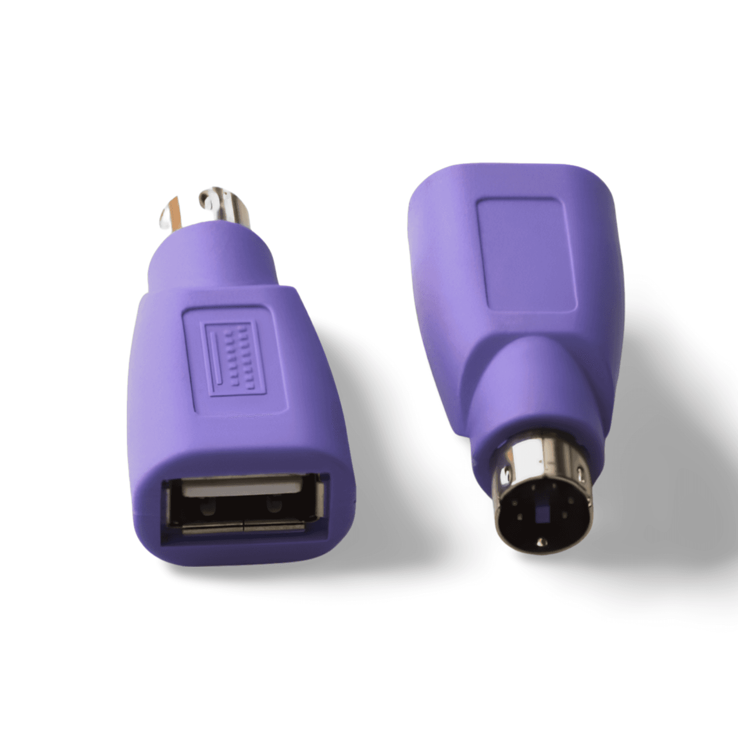 USB Type A Female to PS2 Mini DIN 6 Male Keyboard Adapter - Purple