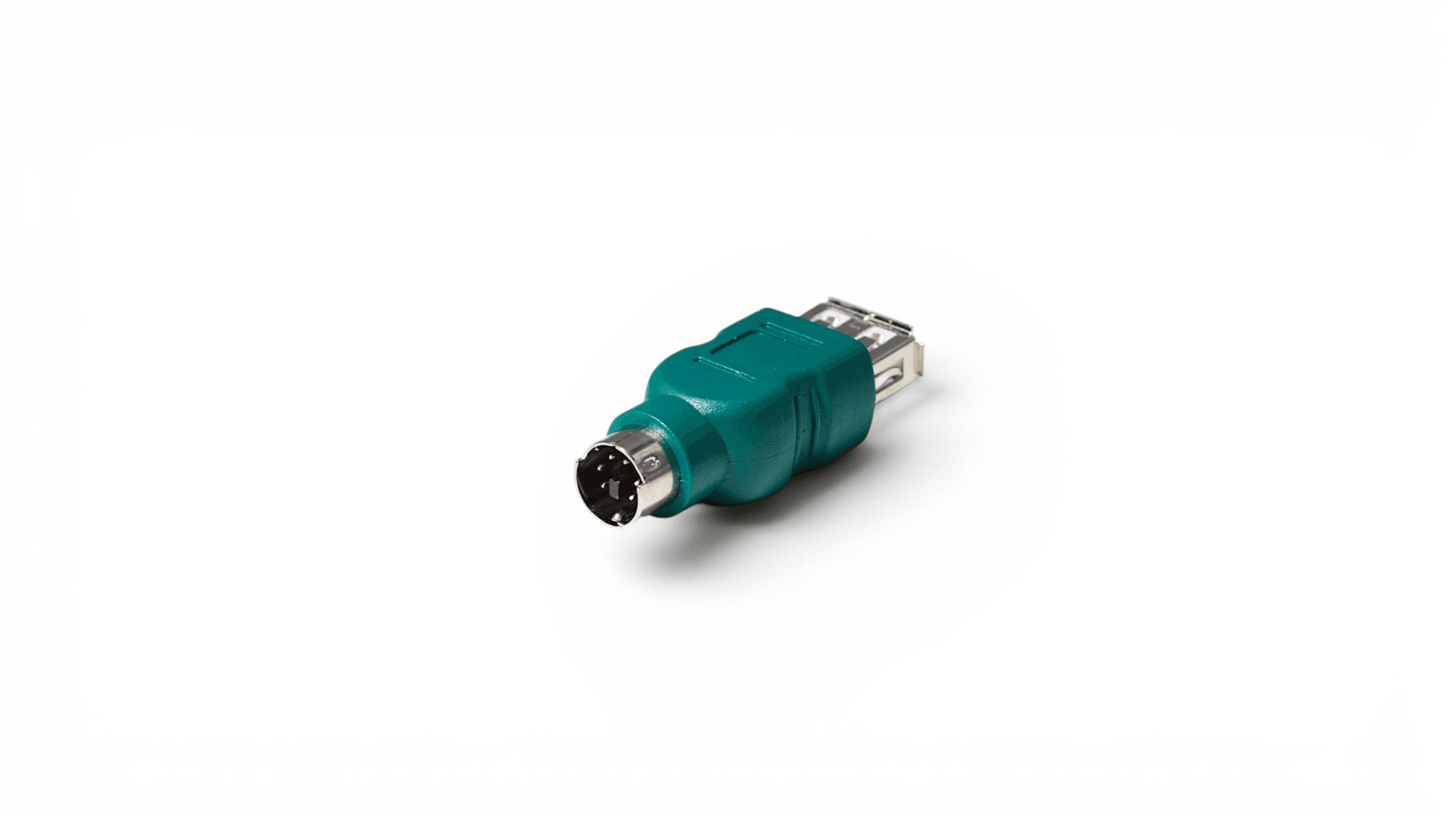 USB Type A Female to PS2 Mini DIN6 Male Mouse Adapter C2G Compatible - Green